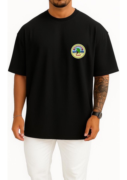 Oversize Amfibi Deniz Piyade Cep Tasarımlı Unisex T-Shirt