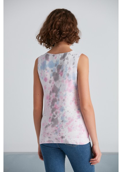 Kadın Batik Desen Bisiklet Yaka Ultra Esnek Yazlık Ince Trikodan Spor Şık Tasarım Bluz modelleri