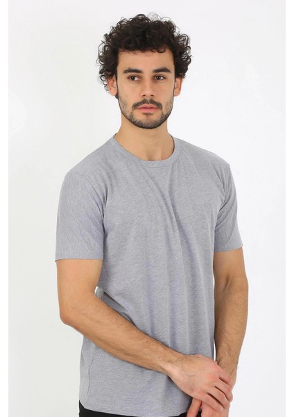 Moda Erkek Sıfır Yaka Gri Penye Atlet modelleri