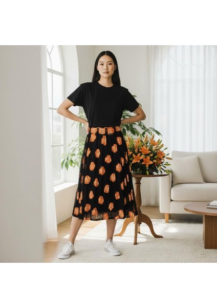 Bohem Şifon Beli Lastikli Etek(95 Cm)-(38-50) fiyatları