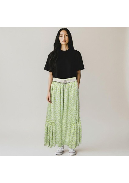 Bohem Şifon Kemerli Beli Lastikli Etek(95 Cm)-(38-50) fiyatları