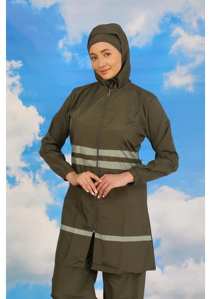 Moda Kadın Tam Tesettür Mayo Haki fiyatları