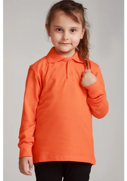 Ümiteks World Of Clothes Penye Polo Yaka Uzun Kol Okul Tişörtü Penye Polo Yaka Uzun Kollu Çocuk Tişörtü