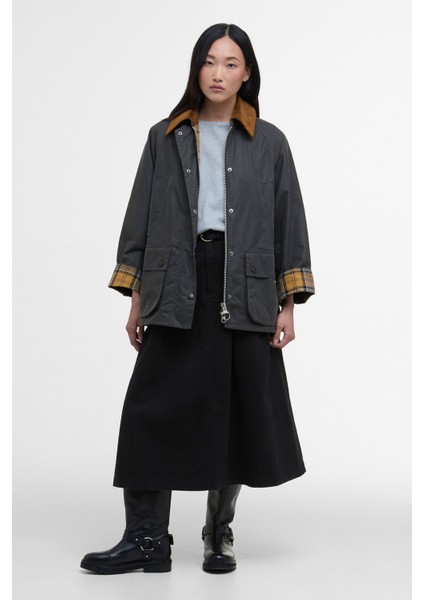 Kadın Bedale Yağlı Ceket GY51 Grey modelleri