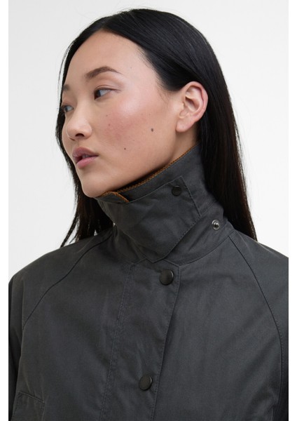 Kadın Bedale Yağlı Ceket GY51 Grey