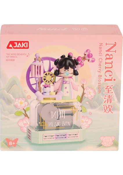 HK114 Jaki Kiraz Çiçeği Müzik Kutusu 127 Parça Block Oyuncak