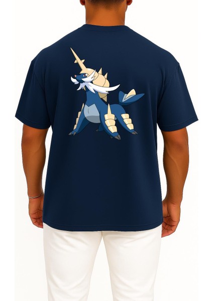 Oversize Oshawott Cep ve Sırt Tasarımlı Unisex T-Shirt fiyatları