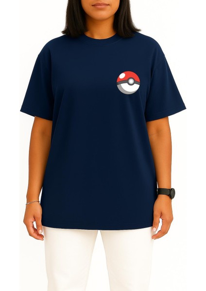 Oversize Oshawott Cep ve Sırt Tasarımlı Unisex T-Shirt modelleri