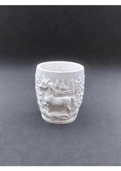 At Figürlü Kabartmalı %100 Doğal Soya Mum- Dekoratif Aromatik Mum modelleri