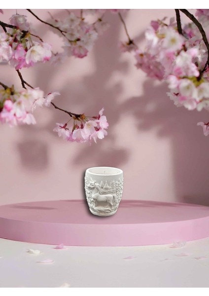 At Figürlü Kabartmalı %100 Doğal Soya Mum- Dekoratif Aromatik Mum fırsatları