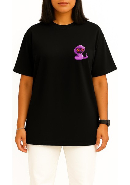 Oversize Ekans Cep Baskılı Unisex T-Shirt fiyatları