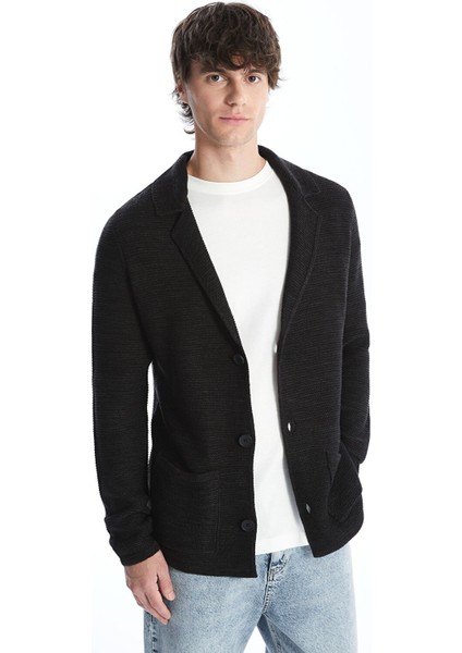 Yeni Sezon Slim Fit Şal Yaka Erkek Triko Hırka