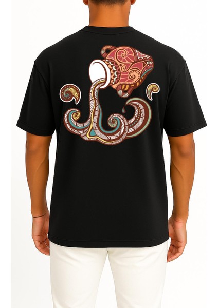 Oversize Kova Burç - Astroloji Cep ve Sırt Tasarımlı Unisex T-Shirt fiyatları