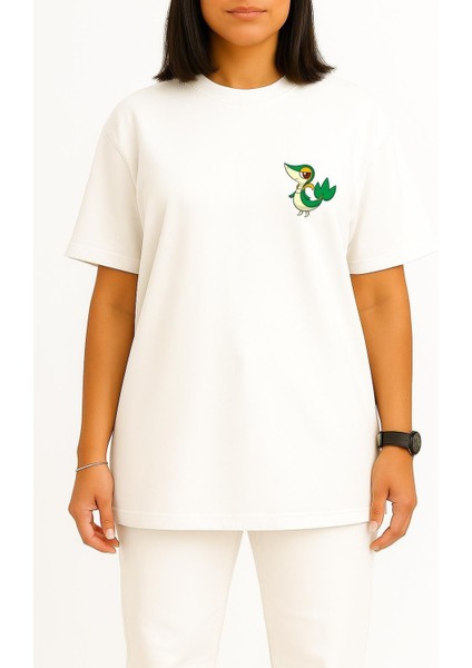 Oversize Snivy Cep Baskılı Unisex T-Shirt fiyatları