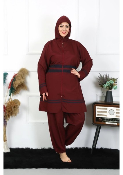 Moda Büyük Beden Tesettür Mayo 7XL-8XL-9XL-10XL Bordo fiyatları