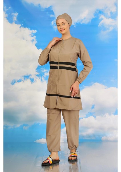 Moda Kadın Tam Tesettür Mayo Bej