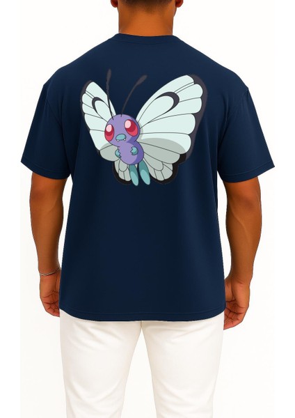Oversize Butterfly Cep ve Sırt Tasarımlı Unisex T-Shirt fiyatları