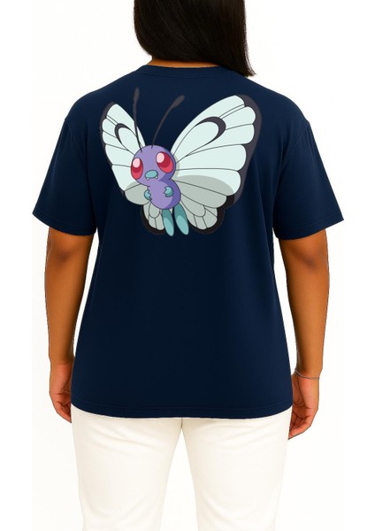 Oversize Butterfly Cep ve Sırt Tasarımlı Unisex T-Shirt fırsatları