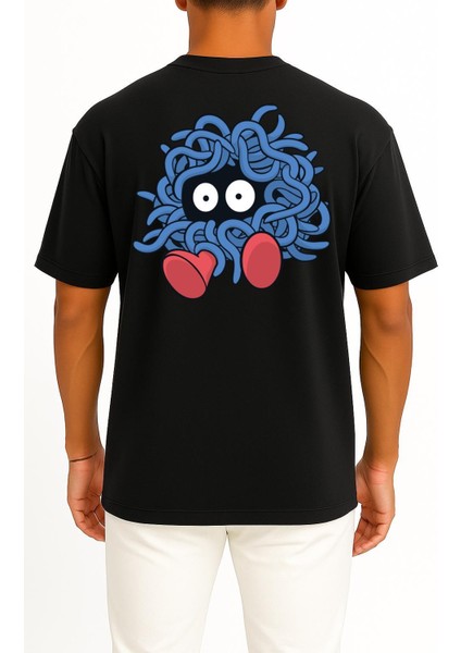 Oversize Tangela Cep ve Sırt Tasarımlı Unisex T-Shirt fiyatları