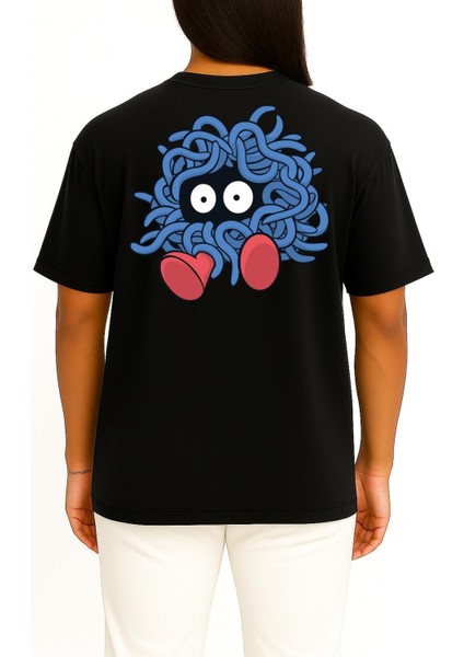 Oversize Tangela Cep ve Sırt Tasarımlı Unisex T-Shirt fırsatları