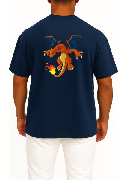 Oversize Charizard Cep ve Sırt Tasarımlı Unisex T-Shirt fiyatları