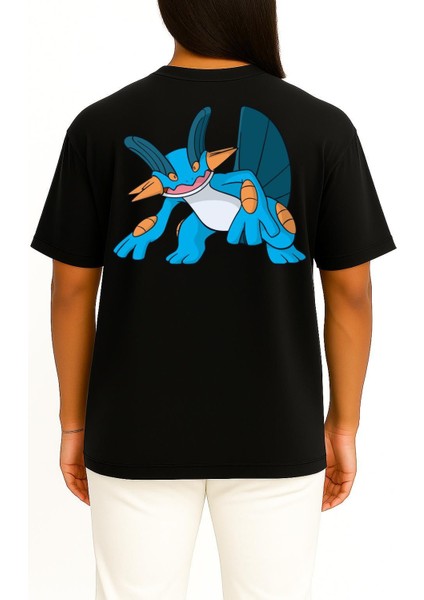 Oversize Swampert Cep ve Sırt Tasarımlı Unisex T-Shirt fırsatları