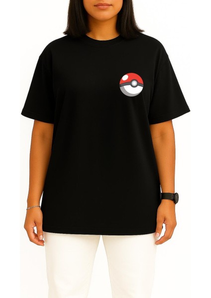 Oversize Victini Cep ve Sırt Tasarımlı Unisex T-Shirt modelleri