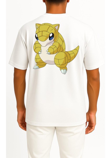 Oversize Sandshrew Cep ve Sırt Tasarımlı Unisex T-Shirt fiyatları