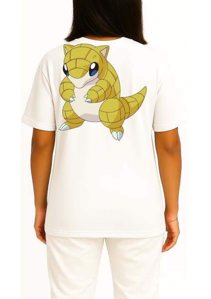 Oversize Sandshrew Cep ve Sırt Tasarımlı Unisex T-Shirt fırsatları
