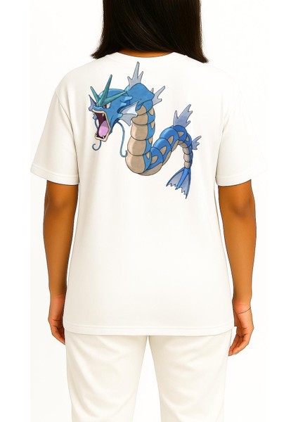Oversize Gyarados Cep ve Sırt Tasarımlı Unisex T-Shirt fırsatları