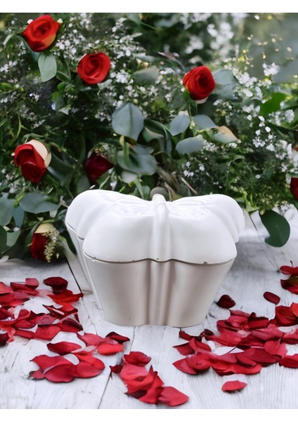 Kelebek Figürlü Kapaklı %100 Doğal Soya Mum- Dekoratif Aromatik Mum