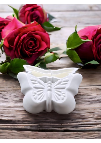 Kelebek Figürlü Kapaklı %100 Doğal Soya Mum- Dekoratif Aromatik Mum fırsatları