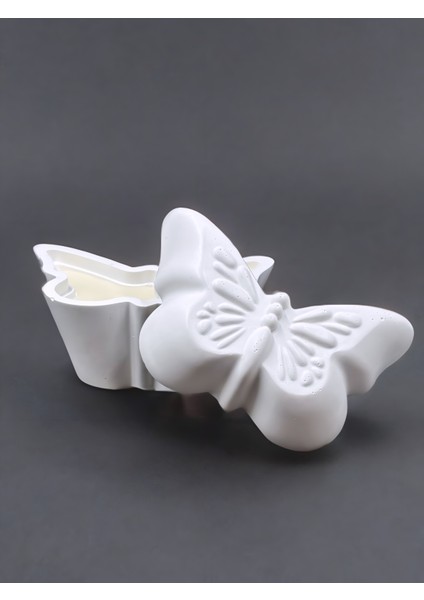 Kelebek Figürlü Kapaklı %100 Doğal Soya Mum- Dekoratif Aromatik Mum