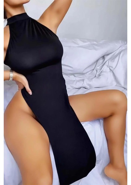 Moda Kadın Boğazlı Fantezi Gecelik