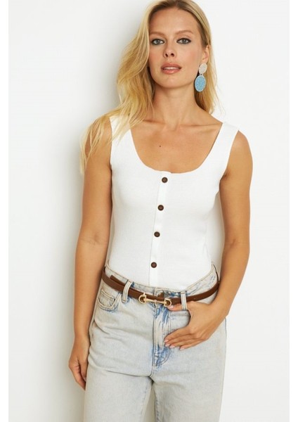 Kadın Kare Yaka Önden Düğmeli Yazlık Crop Top Bluz indirimleri