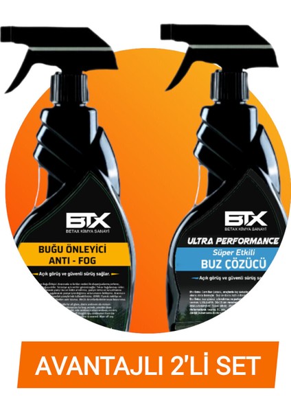 Buğu Önleyici ve Buz Çözücü Sprey 500 ml 2'li Set