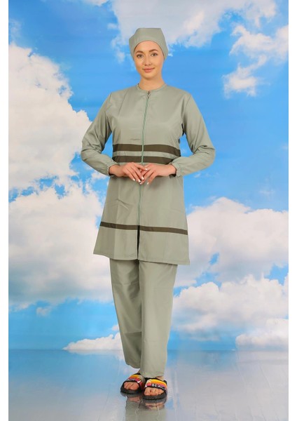 Moda Kadın Tam Tesettür Mayo Su Yeşili fırsatları