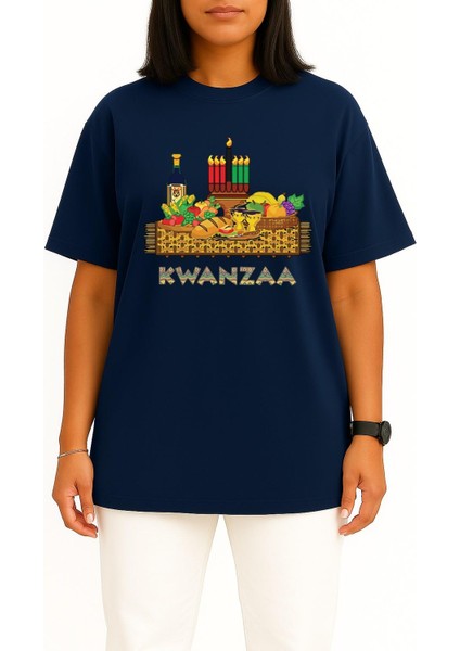Oversize Kwanzaa African Piknik Sepeti Göğüs Tasarımlı Unisex T-Shirt fiyatları