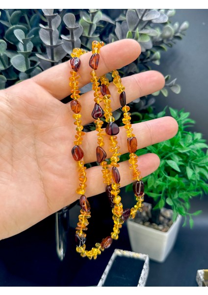 Altın Parıltısı | Doğal Bal Renk Damla Kehribar | 60 Cm, Yetişkin Boy | Stres Azaltıcı Kolye fiyatları