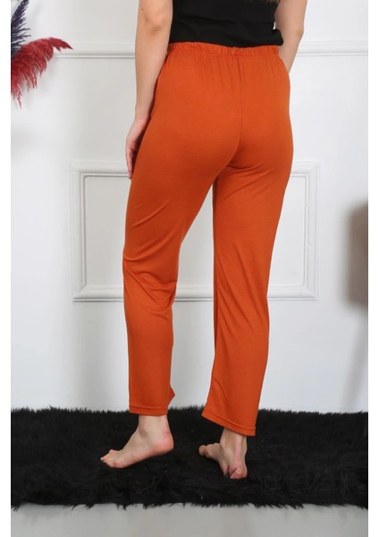 Moda Kadın Pamuk Penye Tek Alt Pijama Kremit fırsatları