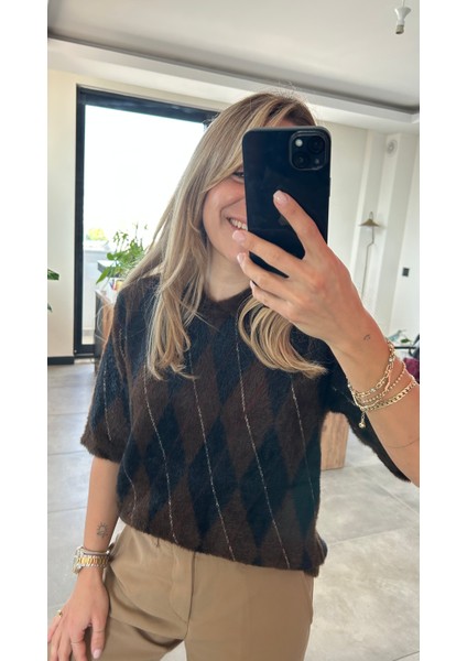 Baklava Desenli Premium Kazak