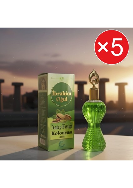 Ibrahim Oğul Fıstık Kolonyası 200 ml Kristal Şişe 4 Adet – Doğal Ferahlık