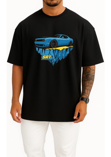 Oversize Dodge Srt Göğüs Baskılı Unisex T-Shirt