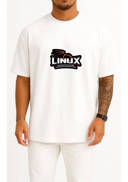 Oversize Kali Linux Göğüs Baskılı Unisex T-Shirt