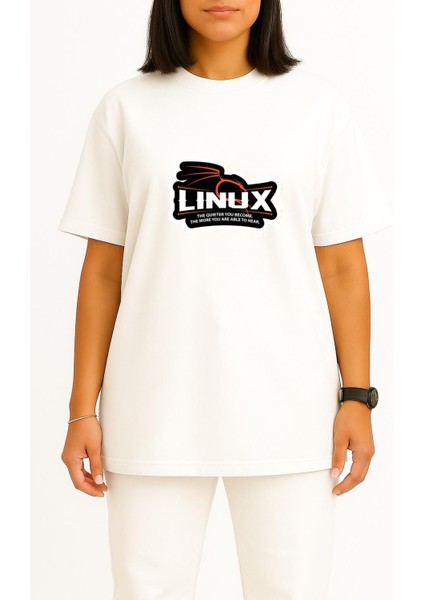 Oversize Kali Linux Göğüs Baskılı Unisex T-Shirt fiyatları