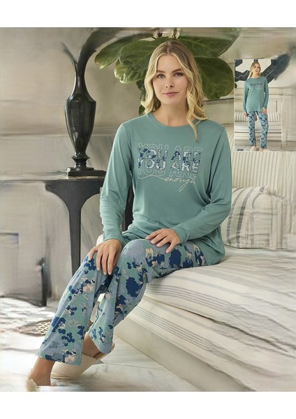 Viskon Uzun Kollu Pijama Takım 240629