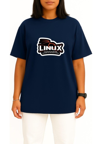 Oversize Kali Linux Göğüs Baskılı Unisex T-Shirt fiyatları