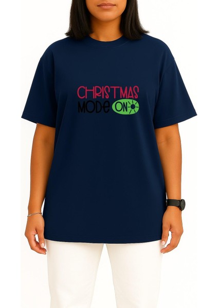 Oversize Yılbaşı Mode On Göğüs Baskılı Unisex T-Shirt fiyatları