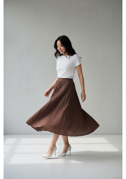 Pileli Pamuklu Dokuma Viskon 4 Mevsim Etek(95 Cm)-(38-48) fiyatları