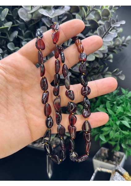 Hediye Kutulu Damla Kehribar Kolye | Vişne Rengi 60 cm | Hakiki ve Doğal Enerji Taşı fiyatları